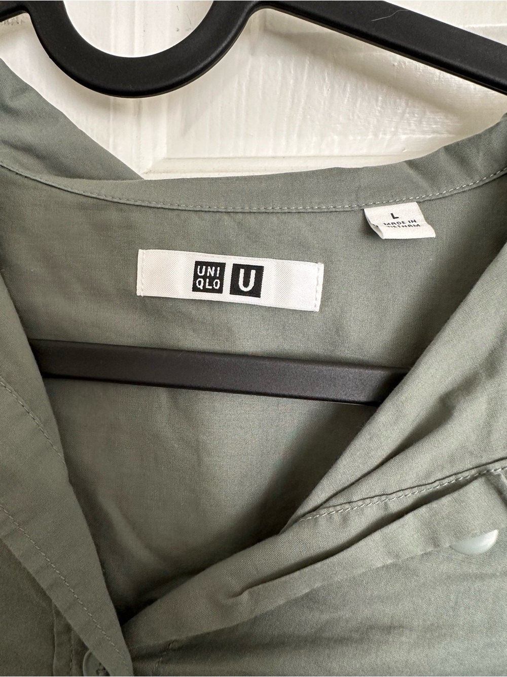 UNIQLO U Women’s Oversized Half-Sleeve Shirt Green L - Picture 3 of 7